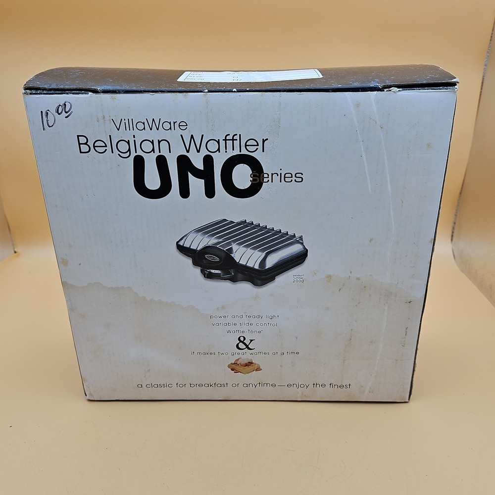 Villaware Waffle Maker Model 2000 Uno Series Belgian Waffler NOS New
